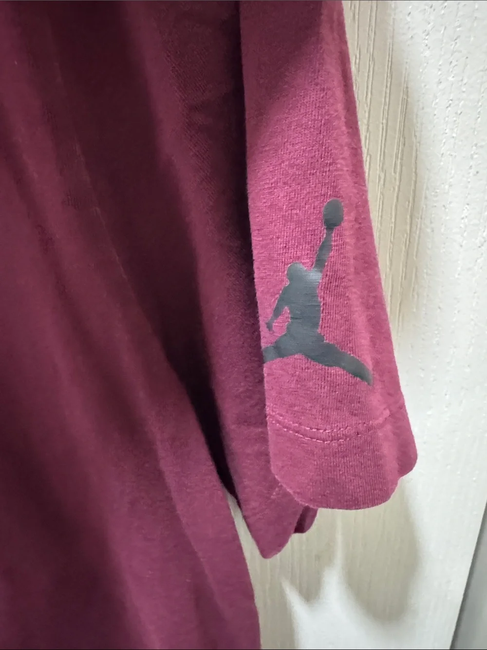 Jordan Plaid Logo Graphic T-Shirt Burgundy XL Cotton Tee